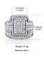 abordables Anillos de mujer-Anillo de diamantes simulados de corte cuadrado de lujo con diseño de múltiples capas: joyería llamativa para mujeres, perfecta para bodas, compromisos y ocasiones especiales