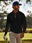 tanie Męska klasyczna koszulka polo-Męskie Koszulki polo waflowe Koszula golfowa Codzienny Święto Klasyczny Długi rękaw Moda Wygodny Jednokolorowe Przycisk z przodu Przycisk w dół Wiosna i jesień Regularny Czarny Biały Szary Koszulki