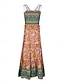 preiswerte Ausgefallene Kleider-Damen Maxidress Casual kleid Boho Chic Kleider Boho-Kleid Böhmen Stilvoll Brautkleider schlicht Urlaub Täglich Strand Lockere Passform Graphic Ärmellos V Ausschnitt Orange Sommer Frühling