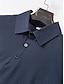 preiswerte Klassisches Poloshirt für Herren-Herren Poloshirts zum Suchbegriff: &quot;Waffel&quot; Golf Poloshirts Arbeit Geschäft Kargen Kurzarm Basic Modern Glatt Knopf Frühling Sommer Regular Fit Dunkelgrün Dunkelbraun Schwarz Weiß Blau Grau