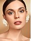 baratos Brinco Feminino-brincos de pino de flor femininos elegantes com gota de pérola falsa, estilo vintage para casamentos, festas e ocasiões formais