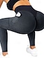 billige Yoga Leggings &amp; Tights-Dame Yogabukser Yoga Leggings Lomme Grunnleggende Rumpeløft Midjekontroll Høy Midje Pilates Treningsøkt Trene Avskårede tights Strømpebukse Mote Svart Blå Fuksia Høst Vinter sport Sportsklær Elastisk