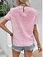 ieftine Topuri imbracate-Pentru femei Tricou Simplu Modă Modern Casual Manșon scurt Stil Nautic Topuri obișnuite Zilnic Sfârșit de săptămână Paiete Negru Roz Îmbujorat Auriu Vară Primăvară