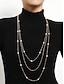 abordables Collier pour femme-collier en or superposé avec des accents de fausses perles – bijoux élégants à longue chaîne pour femmes, parfaits pour les fêtes, les mariages et les événements officiels