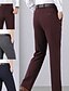 ieftine Subţire-Bărbați Costume Pantaloni Pantaloni de costum Buzunar Talie elastică Picior drept Simplu Purtabil Rezistent la riduri Lungime totală Oficial Nuntă Afaceri Elegant Modă Negru Roșu-aprins
