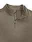 baratos Polo Clássico Masculino-Homens Polo Quarter Zip Camisas Polos de Golfe Ao ar livre Casual Quarter Zip Manga Longa Moda Moderno Côr Sólida Tricotado Primavera &amp; Outono Padrão Preto Branco Azul Marinha Verde Escuro Marron