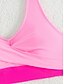 halpa Bikinisetit-Naisten Uima-asut Bikinit 2 kpl Alushousut Uimapuku Avoin selkä Ohut Korkeavyötäröinen Loma Ranta-asut Yhtenäinen väri V kaula-aukko Hihaton Uimapuvut