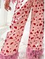 abordables Vêtements de nuit-Femme Ensemble de pyjama Décontractées Confort Cœur Taille elastique Chemise Pantalon Intérieur Saint Valentin du quotidien manche longue Col de Chemise Rose Claire Eté Printemps Automne Ample