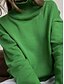 abordables Couleurs unies-Femme Pull Chandail Décontractées Flexible Couleur monochrome A côtes Col Roulé Tricoté manche longue Hauts réguliers Tricoter Extérieur du quotidien Fin de semaine Rouge Vert Automne Hiver