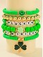 preiswerte Zubehör-Glücksbringer-Armbänder zum St. Patrick's Day – Stretch-Armbandset mit irischen grünen Perlen für Damen, festliche Feiertagsaccessoires mit Kleeblatt- und Buchstabendetails