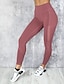 baratos Leggings e collants para ioga-Mulheres Calças de ioga Leggings de ioga Patchwork Bolsos Básico Compressão abdominal Butt Lift Cintura Alta Ioga Treino de Ginástica Pilates Leggings Cortadas Meia-calça Moderno Melancia Vermelho