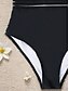 billiga One-piece-baddräkter-Dam Badkläder En bit Monokini Baddräkt Volang Nät Öppen rygg Magkontroll Hög midja Semester Standkläder Ensfärgat Över axeln Ärmlös Baddräkter