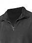 billige Klassisk poloskjorte for menn-Herre Poloskjorter Zip Polo Formell Arbeid Ribbet polokrage Kortermet Helfarge Knapper Logo Sommer Vår Høst Svart Lilla Grønn Grå Poloskjorter