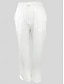 お買い得  プレーンコットンリネンパンツ-女性用 コットンリネンショートパンツ リネン風パンツ コットンリネンパンツ シンプル クラシック・タイムレス 全長 ハイウエスト 純色 パッチワーク ポケット ドローストリング 快適 速乾性 通気性 マイクロエラスティック カジュアル 日常 ホワイト イエロー グレー 春、夏、秋、冬 レギュラー