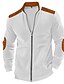 preiswerte Herrenjacken &amp; Herrenmäntel-Herren Leichte Jacke Sommerjacke Cordjacke übergangsjacke Urlaub Täglich Verschleißfest Tasche Frühling &amp; Herbst Farbblock Mode Klassisch Stehkragen Regulär Schwarz Weiß Marineblau Aprikose Kaffee