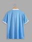 preiswerte Klassisches Poloshirt für Herren-Herren Golfhemd Poloshirts aus Piqué Arbeit Casual Kargen Gerippter Polokragen Kurzarm Basic Modern Farbblock Patchwork Knopf Frühling Sommer Regular Fit Hellblau Schwarz Weiß Burgunderrot Marineblau
