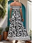 preiswerte Ausgefallene Kleider-Damen Maxidress Casual kleid Boho Chic Kleider A Linie Kleid Boho-Kleid Böhmen Stilvoll Brautkleider schlicht Urlaub Täglich Lockere Passform Graphic Kurzarm Schulterfrei Schwarz Sommer Frühling