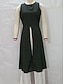 voordelige Werkjurken-Dames Casual jurk Maxi-jurk Lapwerk Elegant Strakke ronde hals Zwart Rode roos Kleur