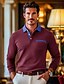 preiswerte Klassisches Poloshirt für Herren-Herren Poloshirts zum Suchbegriff: &quot;Waffel&quot; Poloshirts Formal Geschäft Kargen Klassisch Langarm Modisch Basic Feste Farbe Patchwork Knopf Frühling &amp; Herbst Regular Fit Dunkelgrau Schwarz Wei