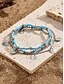 ieftine Bratara de dama-Set de glezne boho în straturi, cu mărgele turcoaz și brelocuri de scoici – bijuterii inspirate de plajă pentru femei, perfecte pentru ținute de vară și de vacanță
