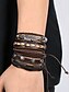 economico Gioielli da uomo-bracciale vintage da uomo in pelle multistrato con ciondoli a forma di piuma e stella, cinturini regolabili per abbigliamento casual, accessori in stile boho per feste e regali