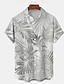 abordables Chemises imprimées pour hommes-Homme Feuille de palmier Chemise décontractée Chemise hawaïenne Chemise Aloha Manche Courte Hawaïen Station balnéaire Vacances Casual Eté Printemps Col rabattu Boutonner Blanche Rose Claire Bleu Vert