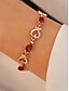billige Dame armbånd-kvinders guldarmbånd med røde dråbekrystaller og hjerteformede accenter, elegant romantisk design til valentinsdagsgave, bryllupper og særlige lejligheder