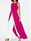 voordelige Werkjurken-Dames Casual jurk Maxi-jurk Lapwerk Elegant Strakke ronde hals Zwart Rode roos Kleur