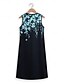preiswerte Boho Kleider-Damen Mini Kleid Petite Kleid T-Shirt Kleid Tee Kleid Sommerkleid Aktive Mode Streetwear Outdoor Urlaub Straße Regular Fit Floral Blatt Ärmellos Split-Ausschnitt Weiß Pink Blau