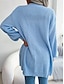 economico Cardigan Aperto-Per donna Felpa Cardigan Informale Morbido Colore puro Cavi Apertura anteriore Tasche Lavorato a maglia Manica lunga Maglie lunghe Maglia Esterno Giornaliero Fine settimana Blu Albicocca Autunno