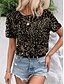 ieftine Topuri imbracate-Pentru femei Tricou Simplu Modă Modern Casual Manșon scurt Stil Nautic Topuri obișnuite Zilnic Sfârșit de săptămână Paiete Negru Roz Îmbujorat Auriu Vară Primăvară