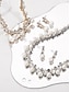 economico Collana da donna-elegante collana e orecchini con perle e zirconi cubici con accenti di zirconi cubici | perfetti per matrimoni e occasioni speciali