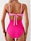 billiga One-piece-baddräkter-Dam Badkläder En bit Monokini Baddräkt Öppen rygg Magkontroll Hög midja Smal Semester Standkläder Ensfärgat U-hals Ärmlös Baddräkter
