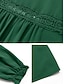 economico Vestito bianco-Per donna Abito casual Mini abito Increspato Informale A V Manica lunga Verde Colore