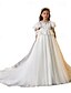 billige børn tutus-Balkjole Knælang Blomsterpigekjole Quinceanera Frosset Elsa Piger Sød gallakjole Tyl med Krøllede Folder Royal Stil Tutu Passer 3-16 år