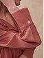 voordelige Overhemdjassen-Dames Overhemdjack Houd Warm Ademend Knop Zak Casual Effen Vakantie Straat Alledaagse kleding Uitgaan Enkele rij knopen Normaal Strijkijzer Normale pasvorm Lange mouw bovenkleding Rood Herfst Winter