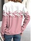 abordables Tops Florales-Suéter de media cremallera para mujer pullover floral casual de vacaciones deportiva media de manga larga tela microelástica comodidad transpirable y suave para otoño e invierno