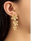 voordelige Damesoorbellen-Gouden oorbellen met bloemenmotief voor dames, lichtgewicht statement sieraden voor bruiloften, feesten en elegante gelegenheden