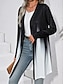 preiswerte Kunst &amp; Design Blusen-Damen Shacket Atmungsaktiv Komfortabel Patchwork Modisch Farbverläufe Outdoor Strasse Lang Rundhalsausschnitt Regular Fit Langarm Oberbekleidung Schwarz Purpur Grün Frühling Herbst