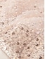 preiswerte Sekt-Meerjungfrau Abendkleid Elegantes Kleid Karneval Maskerade bodenlang langärmlig Illusions-Ausschnitt Champagner Brautmutter Kleid Satin mit Perlen Überrock
