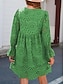 preiswerte Weiße Spitzenkleider-Damen Maxikleid Freizeitkleid Baumwolle Maxikleid Basic Casual Urlaub Alltag Regular Fit einfarbig Kurzarm V-Ausschnitt Blau Grün Sommer