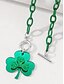billige Kvinders halskæde-st. patrick&#039;s day shamrock halskæde – grønt kædeled med firkløver vedhæng, festlige statement smykker til kvinder, ferie- og festtilbehør