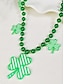 billige Kvinders halskæde-st. patrick&#039;s day shamrock halskæde – grønt kædeled med firkløver vedhæng, festlige statement smykker til kvinder, ferie- og festtilbehør