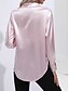 billige Dressy topper-Dame Skjorte Bluse Helfarge Forretning Moderne Fritid Langermet Skjortekrage Vanlige topper Arbeid Formell klær Knapper Rosa Grønn Beige Sommer Vår
