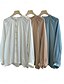baratos Blusas Simples Femininas-Mulheres Camisa Social Côr Sólida Elegante à moda Casual Manga Longa Gola Alta Tops regulares Trabalho Diário Para Noite Preto Azul Cáqui Bege Verão Primavera Outono