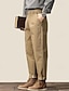 abordables Pantalons élite pour hommes-Homme Pantalon Jogger Pantalon carotte fuselé Avec Poches Couleur Unie Longueur complète Extérieur Vacances Soirée Vacances ancien KakiA Noir Micro-Élastique
