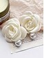 baratos Brinco Feminino-brincos de pino de flor femininos elegantes com gota de pérola falsa, estilo vintage para casamentos, festas e ocasiões formais