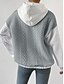 billiga Texturerade Huvtröjor &amp; Sweatshirts-Dam Texturerad tröja Pullover Hoodie Sweatshirt Färgblock Ledigt Långärmad Huva Vanliga toppar Gata Vardag Lappverk Svart Grå Vår Höst