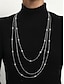 abordables Collier pour femme-collier en or superposé avec des accents de fausses perles – bijoux élégants à longue chaîne pour femmes, parfaits pour les fêtes, les mariages et les événements officiels