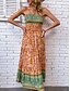 preiswerte Ausgefallene Kleider-Damen Maxidress Casual kleid Boho Chic Kleider Boho-Kleid Böhmen Stilvoll Brautkleider schlicht Urlaub Täglich Strand Lockere Passform Graphic Ärmellos V Ausschnitt Orange Sommer Frühling